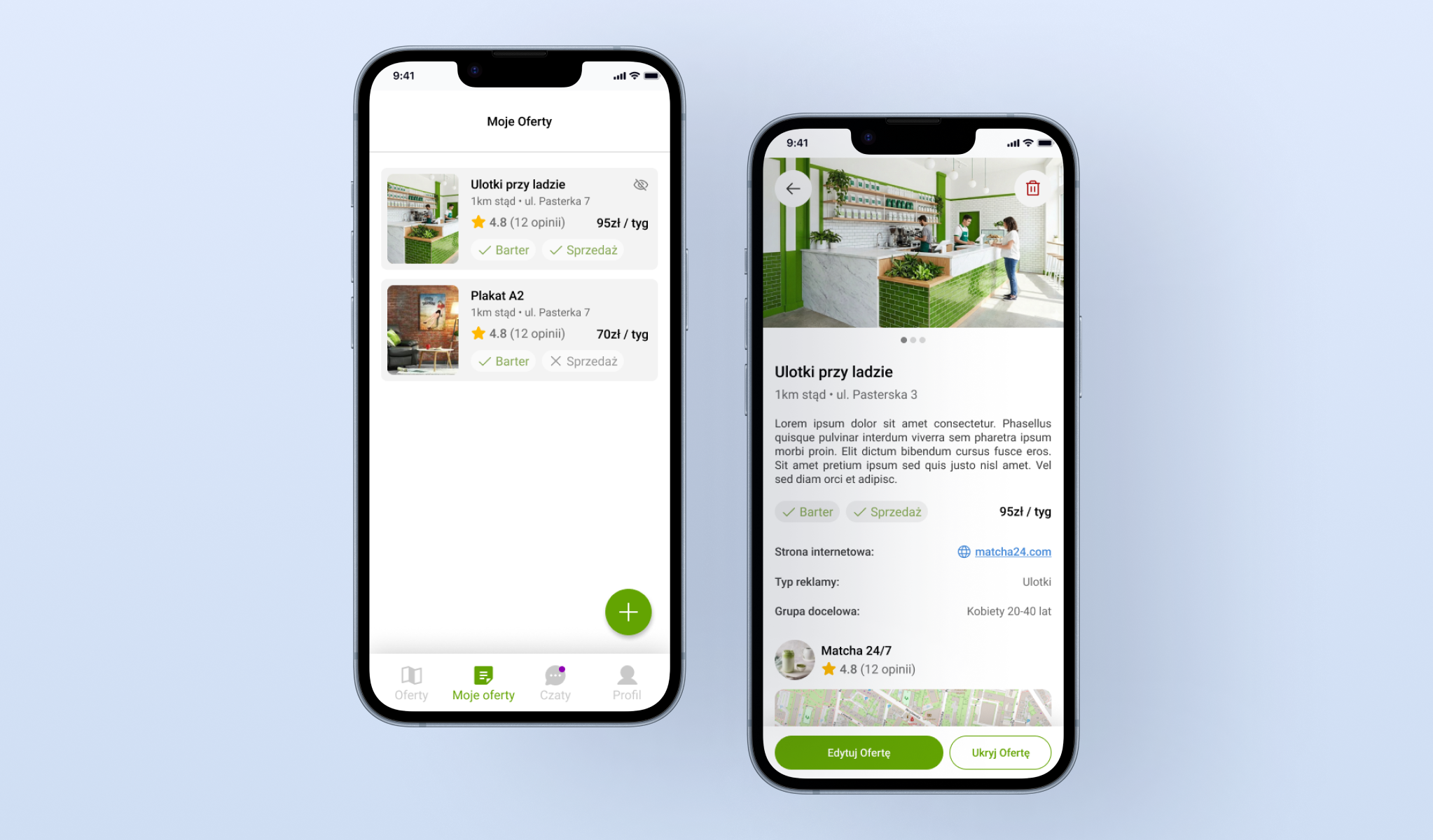 UI of the ,,AdSwap" Mobile App