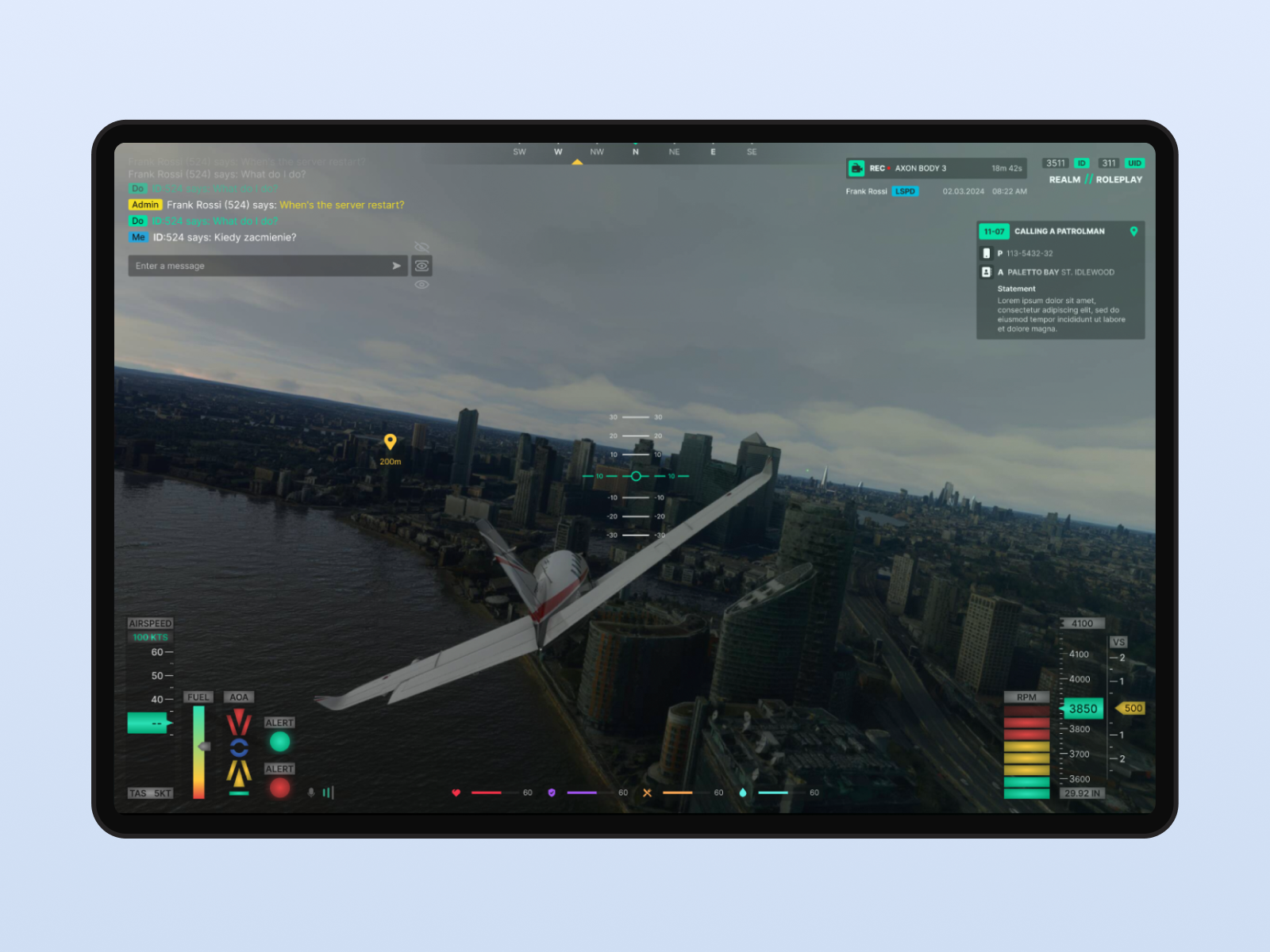 Cover of the airplane hud UI