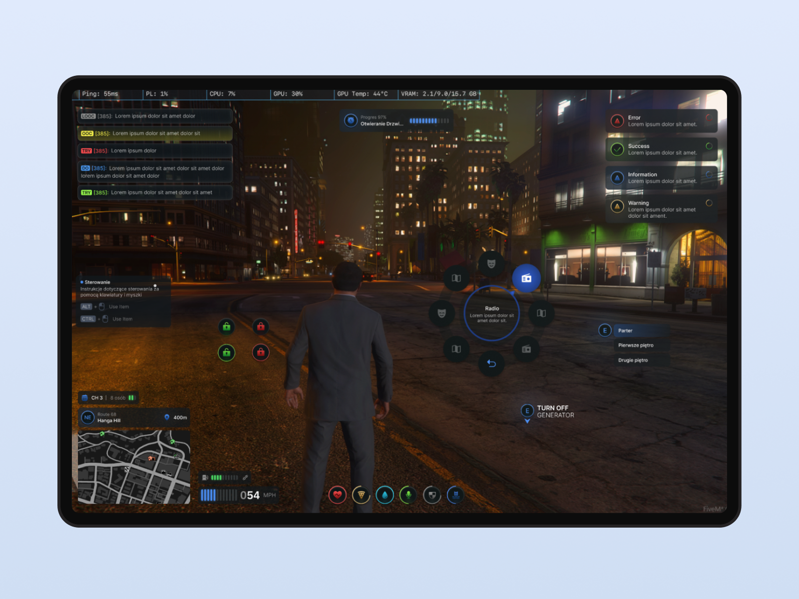 Cover of blue hud UI