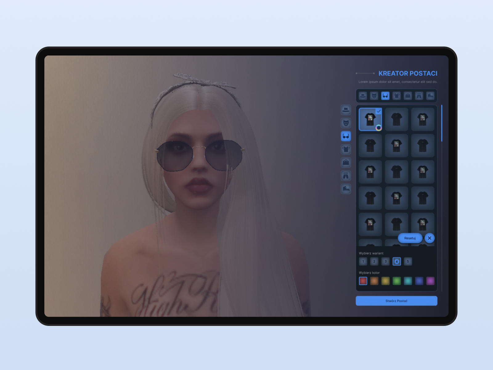 Cover of character creator UI