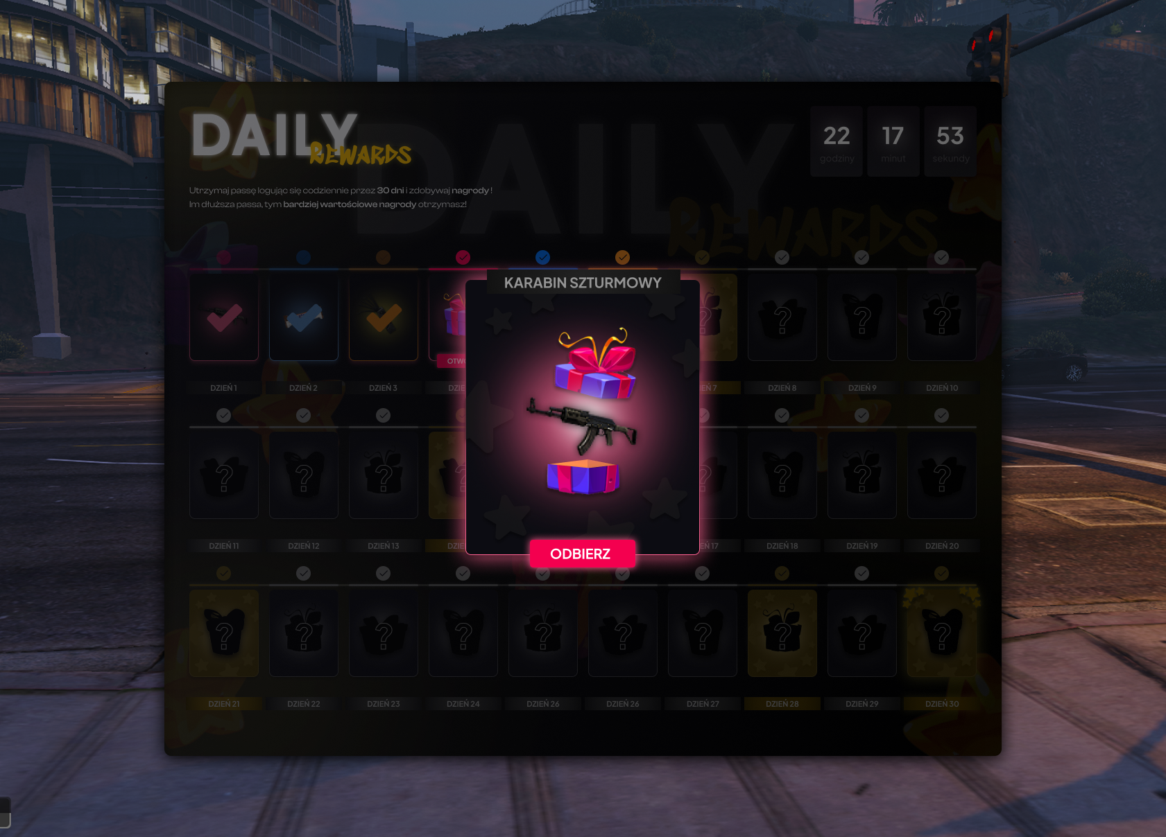 Game UI of collecting rewards