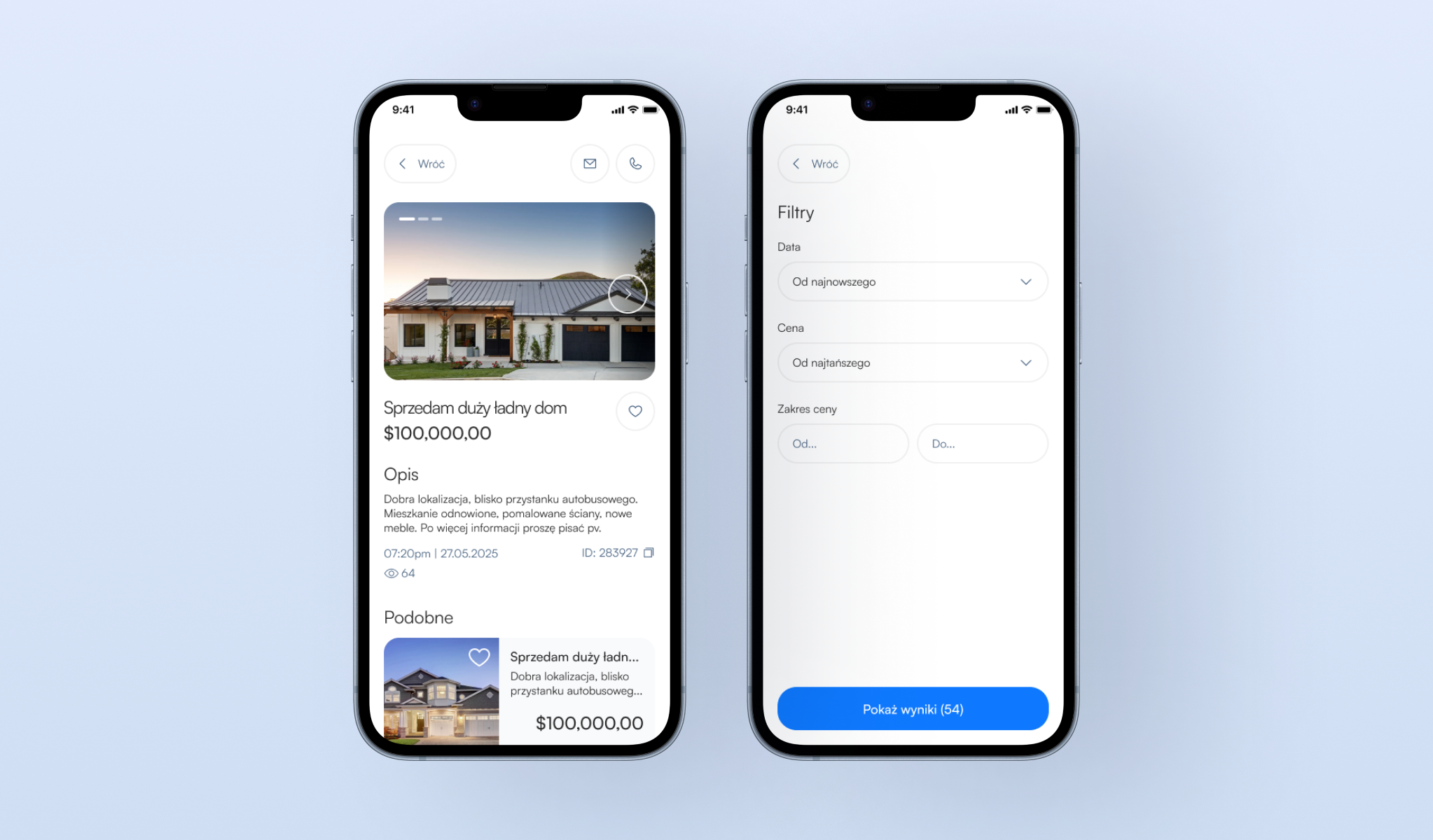 UI of the ,,FleaMarket" mobile app