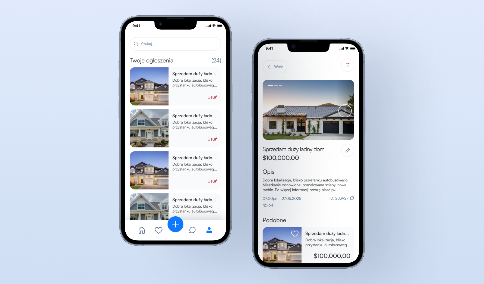 UI of the ,,FleaMarket" mobile app