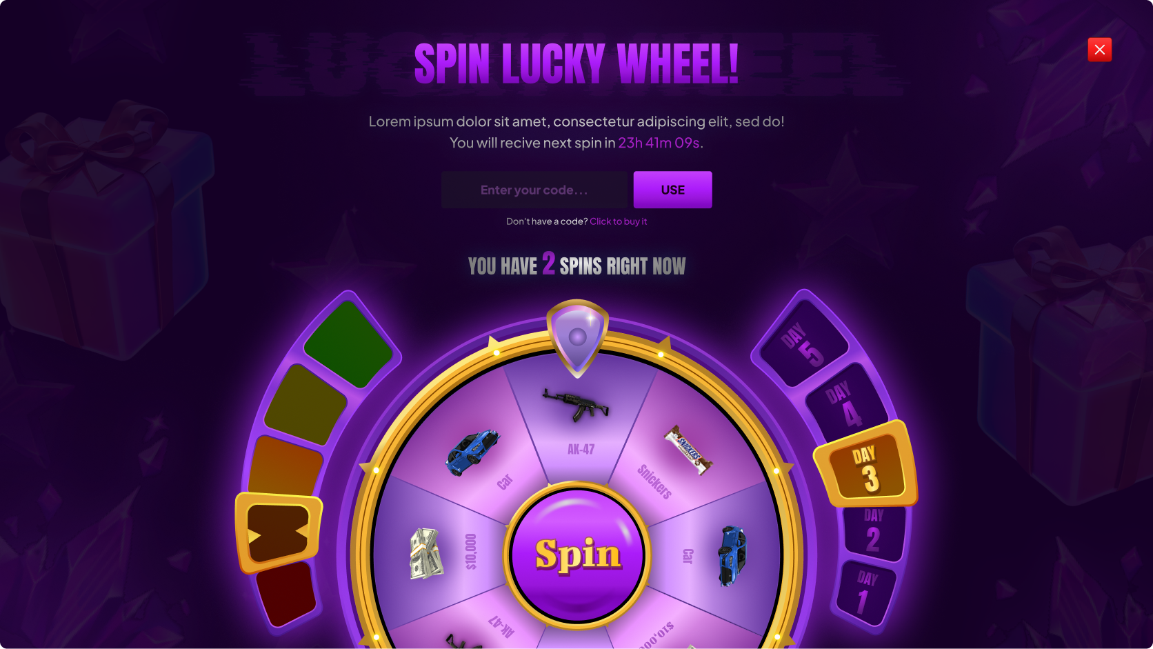 Game UI of lucky wheel