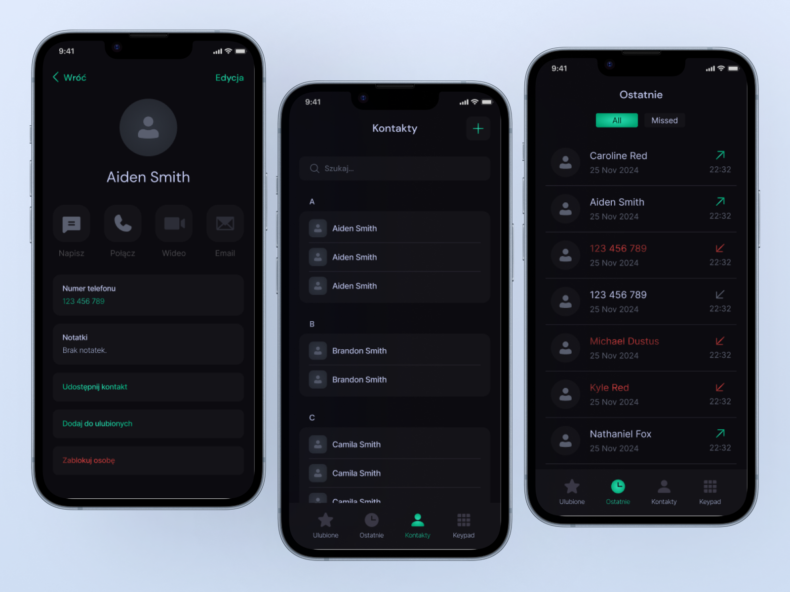 UI of mobile phone system