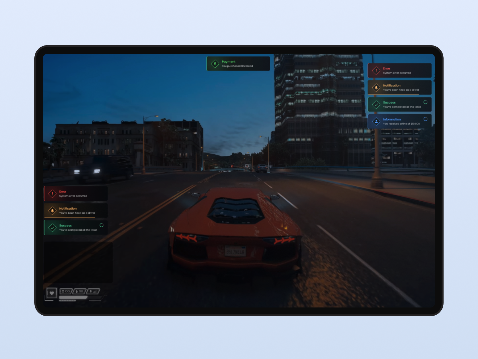 Cover of notify system UI