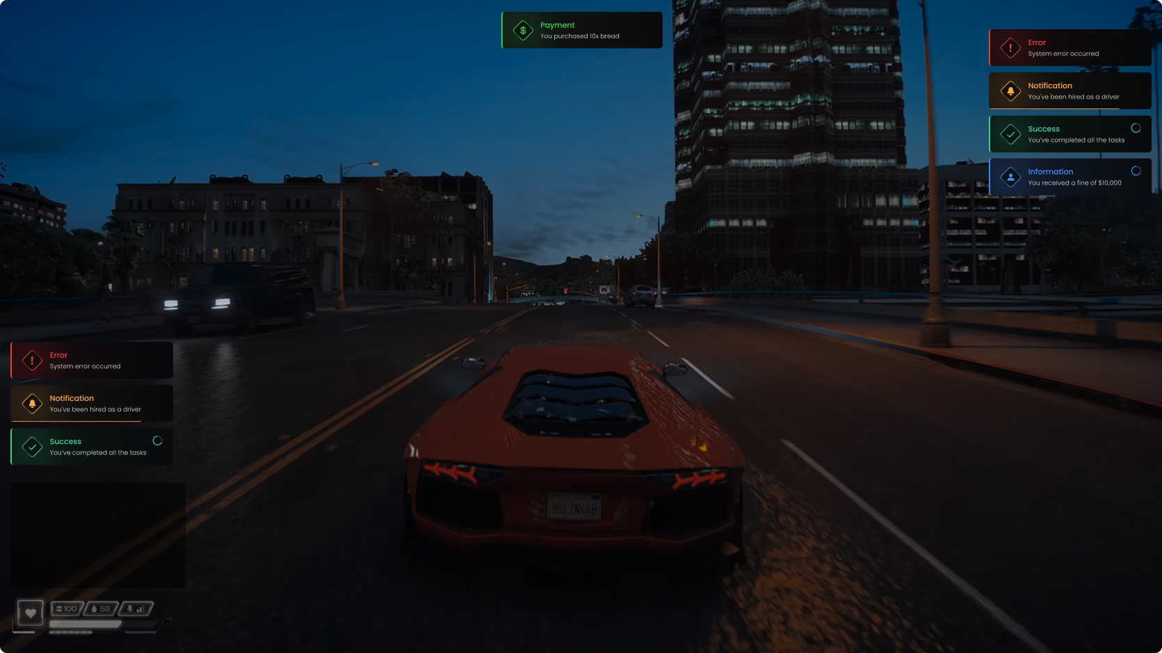 Game UI of notify system