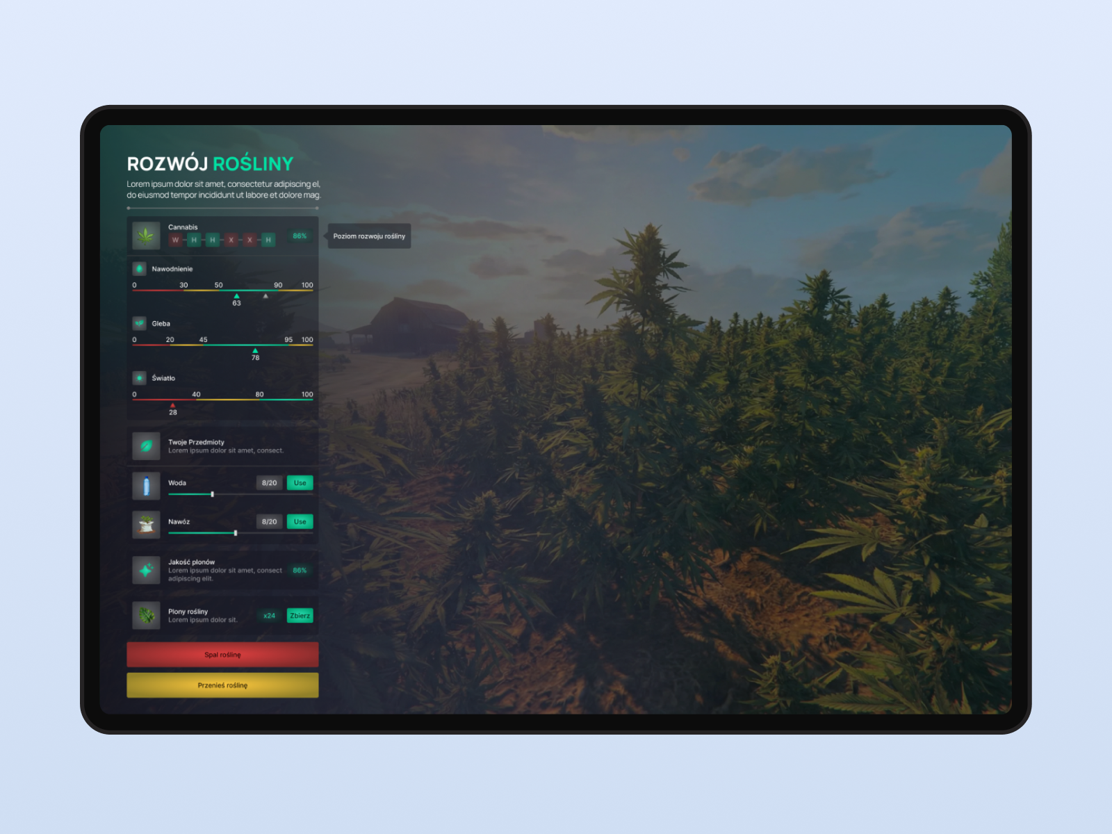 Cover of the plant development system UI