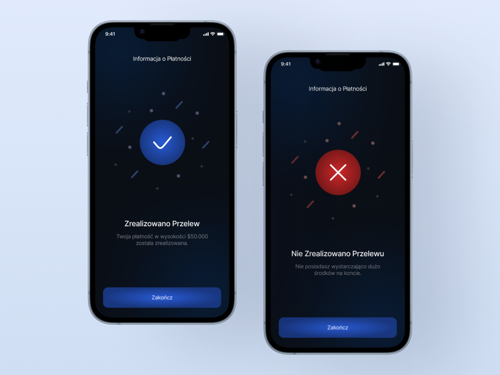 UI of the blue mobile banking app